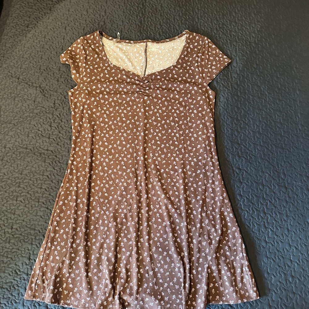 No Boundaries Brown Floral Dress